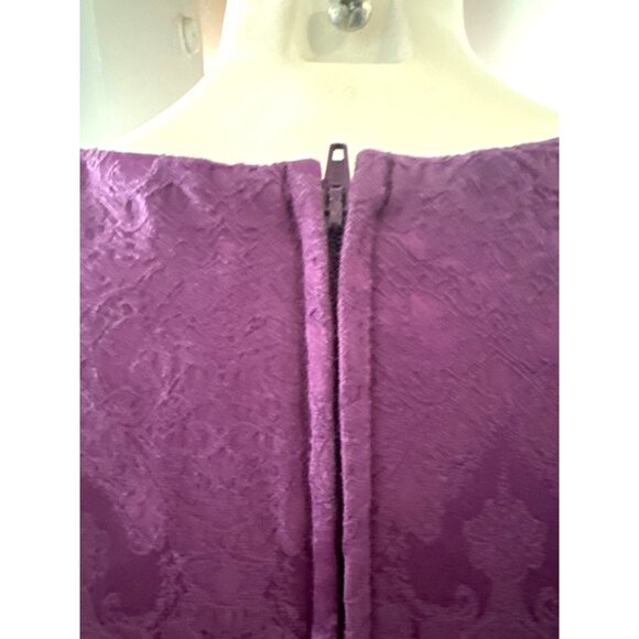 BADGLEY MISCHKA Belle 2 Purple & Black Striped Floral Lace Jacquard Dress EUC - Picture 5 of 8